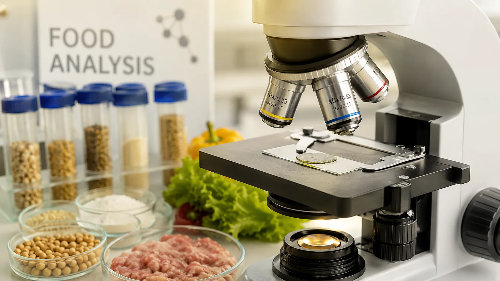 Prepared food and feed samples racked for microbiological analysis